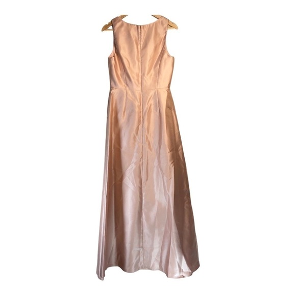 Alfred Sung Toasted Sugar Pink Sleeveless V-Neck Satin Dress NWT - Picture 8 of 9
